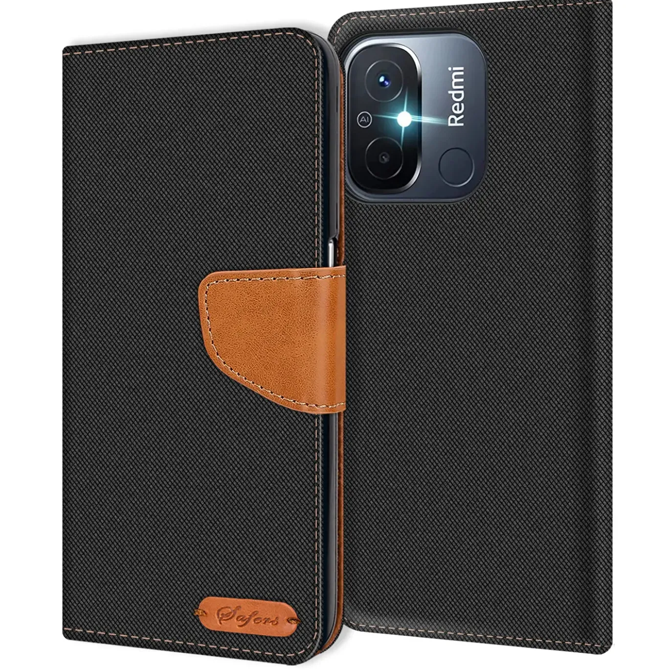 Xiaomi Redmi 12C - Jeanslook Klapphülle mit Kartenfach