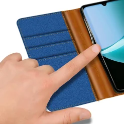 Xiaomi Redmi 15C - Jeanslook Klapphülle mit Kartenfach