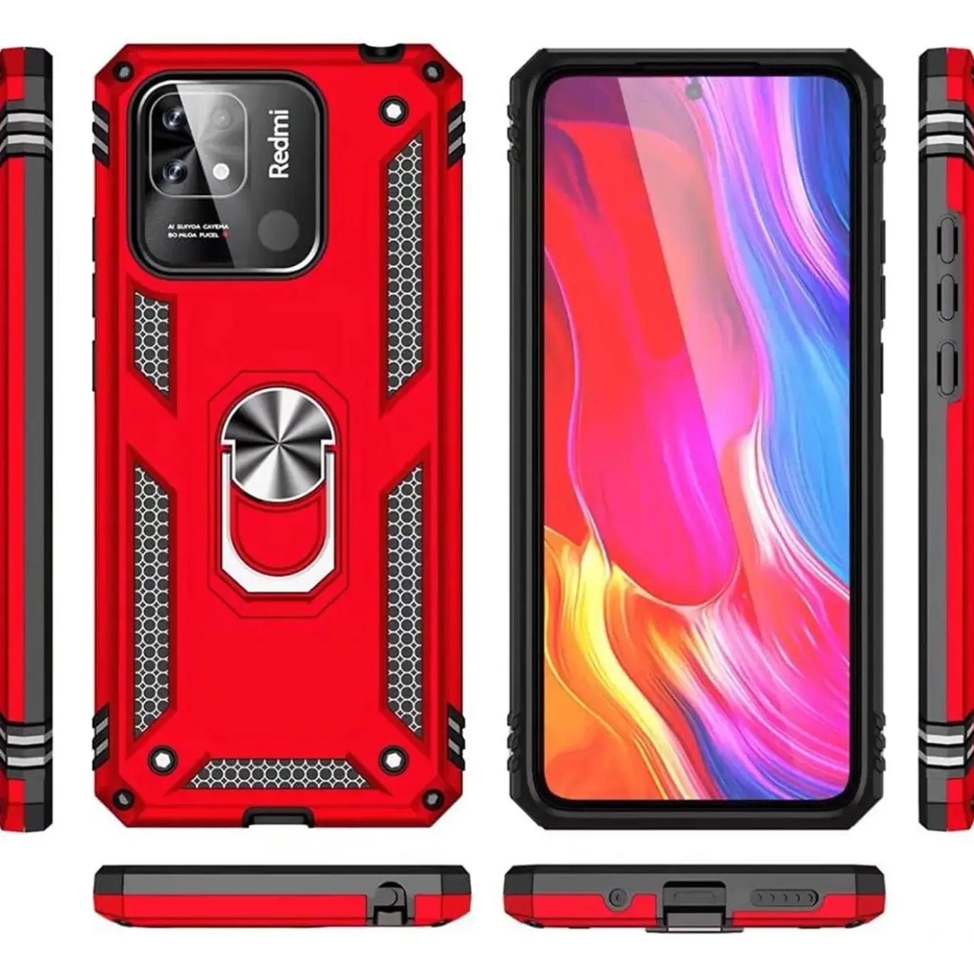 Xiaomi Redmi 10C - Outdoor Hardcase mit Ringhalter
