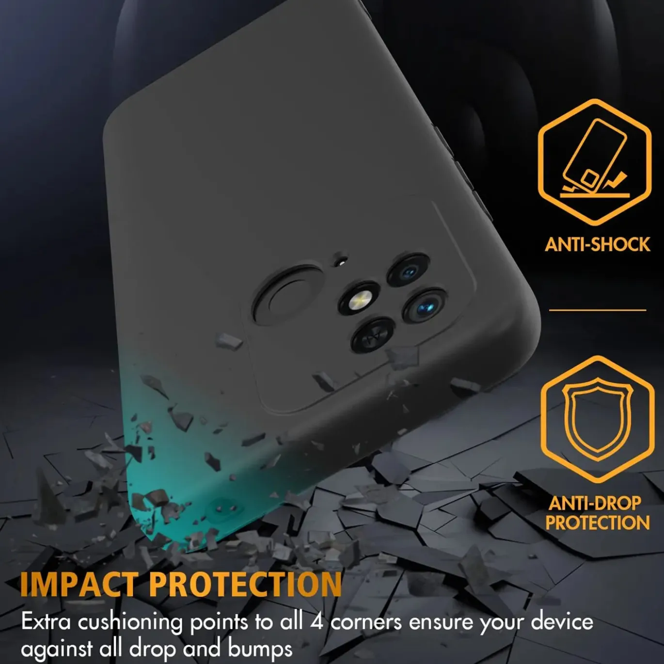 Xiaomi Redmi 10C - Slim Silikon Backcover Schwarz