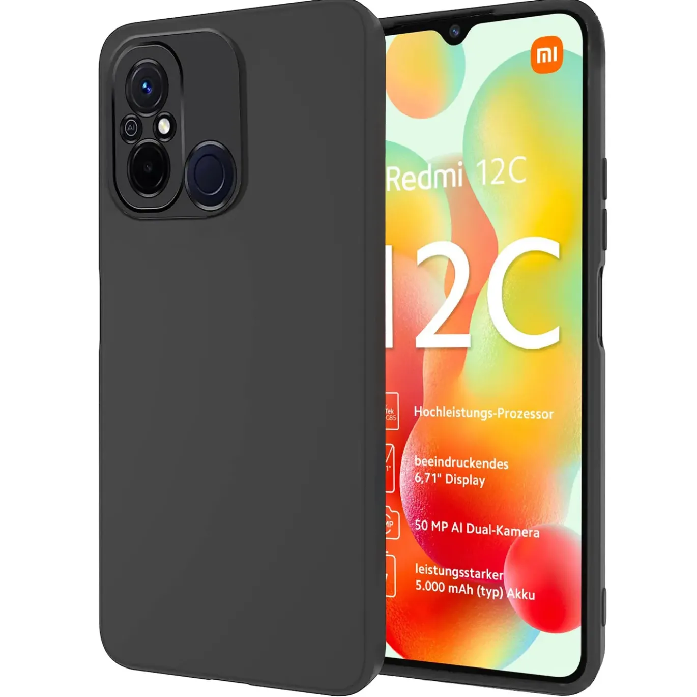 Xiaomi Redmi 12C - Slim Silikon Backcover Schwarz