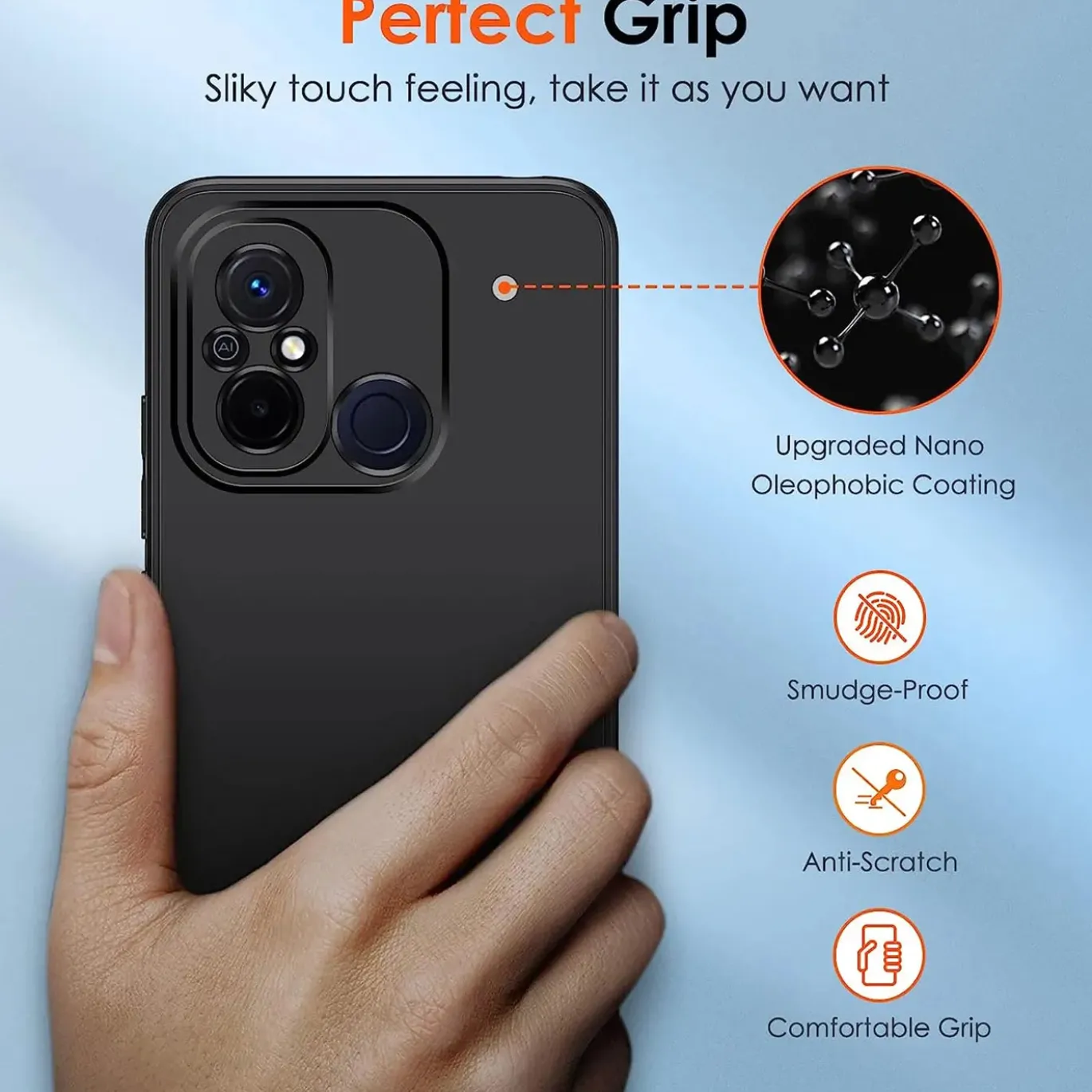 Xiaomi Redmi 12C - Slim Silikon Backcover Schwarz