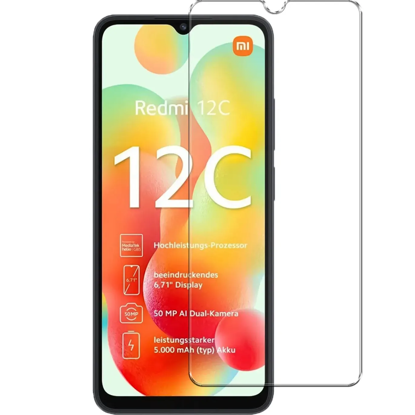 Xiaomi Redmi 12C - 2x 9H Panzer Glasfolie, Displayfolie