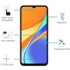 Xiaomi Redmi 9C - 2x 9H Panzer Glasfolie, Displayfolie