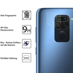 Xiaomi Redmi Note 9 - 9H Displayschutzfolie 2x Display & Kamera