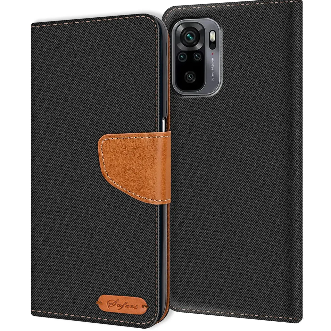 Xiaomi Redmi Note 10 / 10S - Jeanslook Klapphülle mit Kartenfach