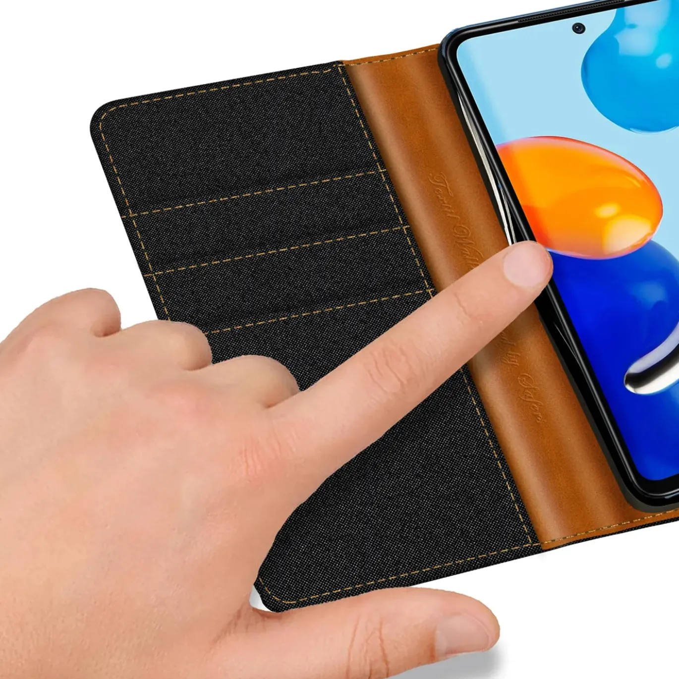 Xiaomi Redmi Note 11 / 11s - Jeanslook Klapphülle mit Kartenfach