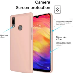 Xiaomi Redmi Note 7 - Silikon Case mit Mikrofaser-Innenseite