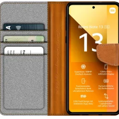 Xiaomi Redmi Note 13 5G - Jeanslook Klapphülle mit Kartenfach