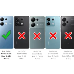Xiaomi Redmi Note 13 4G - Jeanslook Klapphülle mit Kartenfach