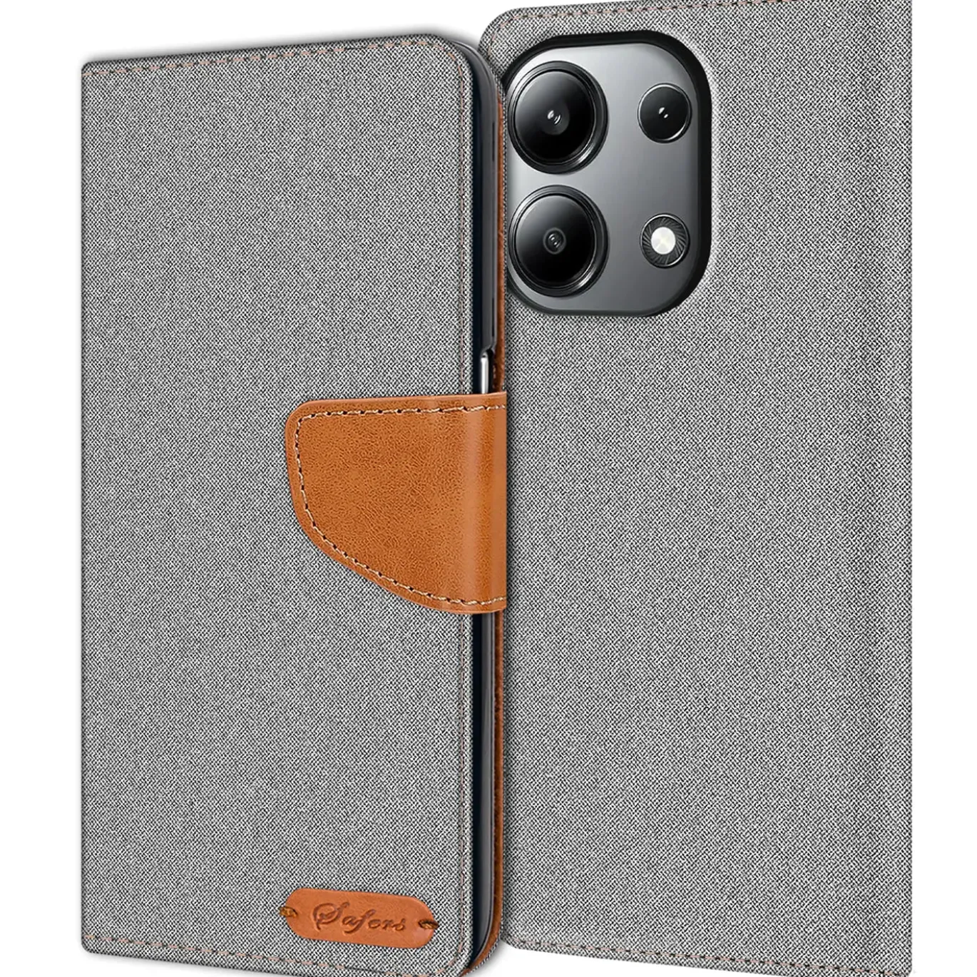 Xiaomi Redmi Note 13 4G - Jeanslook Klapphülle mit Kartenfach