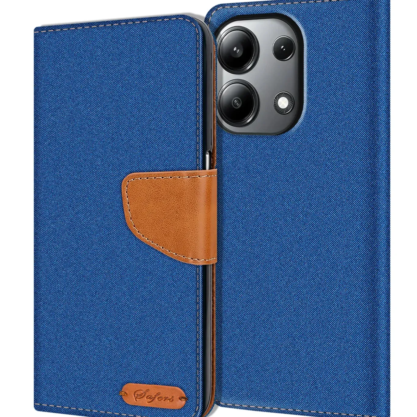 Xiaomi Redmi Note 13 4G - Jeanslook Klapphülle mit Kartenfach