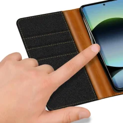 Xiaomi Redmi Note 14 4G - Jeanslook Klapphülle mit Kartenfach