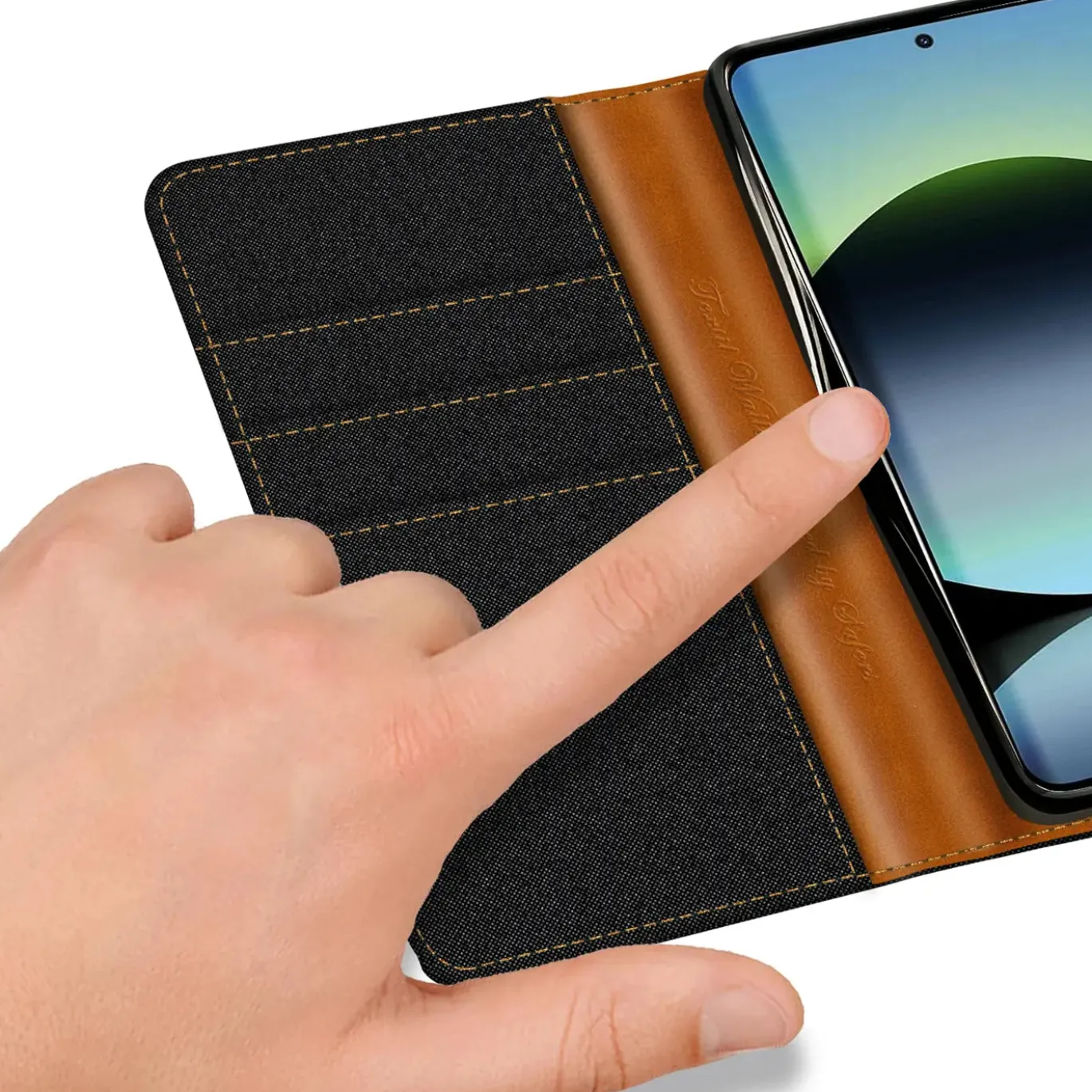 Xiaomi Redmi Note 14 4G - Jeanslook Klapphülle mit Kartenfach