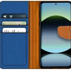 Xiaomi Redmi Note 14 4G - Jeanslook Klapphülle mit Kartenfach