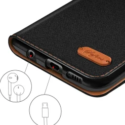 Xiaomi Redmi Note 14 4G - Jeanslook Klapphülle mit Kartenfach