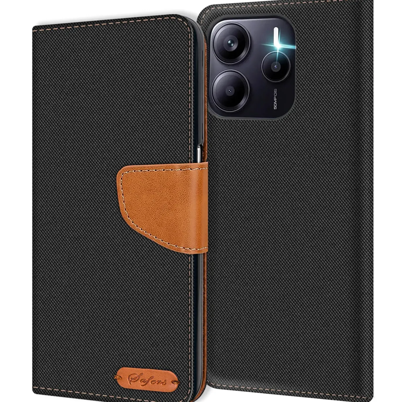 Xiaomi Redmi Note 14 4G - Jeanslook Klapphülle mit Kartenfach