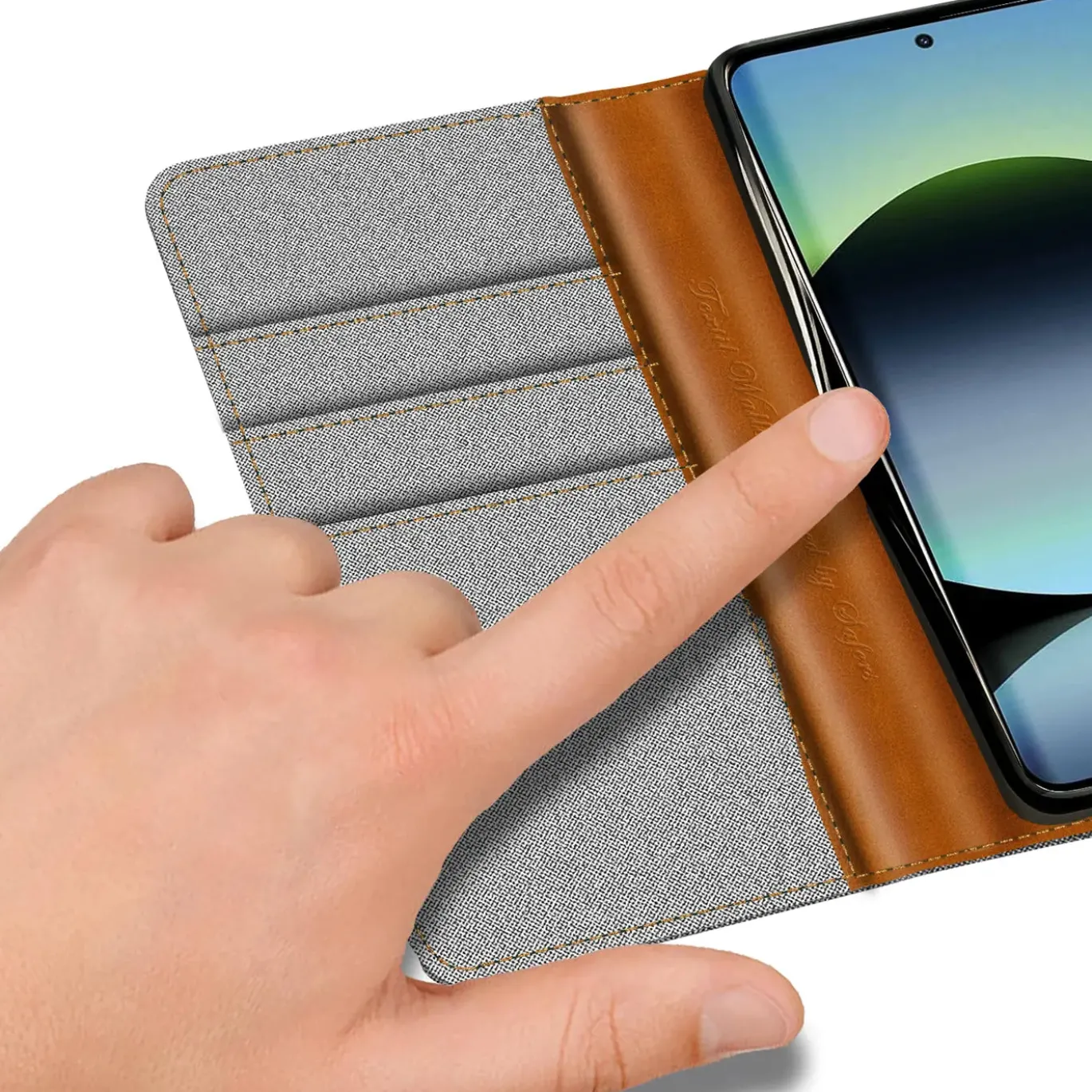 Xiaomi Redmi Note 14 4G - Jeanslook Klapphülle mit Kartenfach
