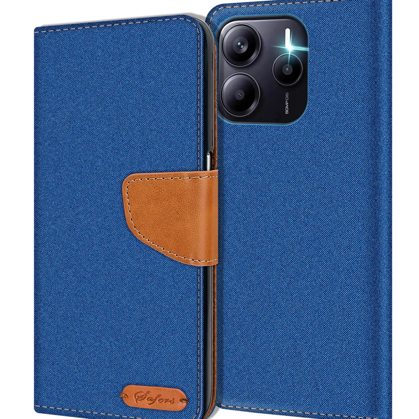 Xiaomi Redmi Note 14 4G - Jeanslook Klapphülle mit Kartenfach