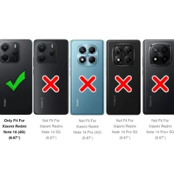Xiaomi Redmi Note 14 4G - Klapphülle mit Kartenfächern