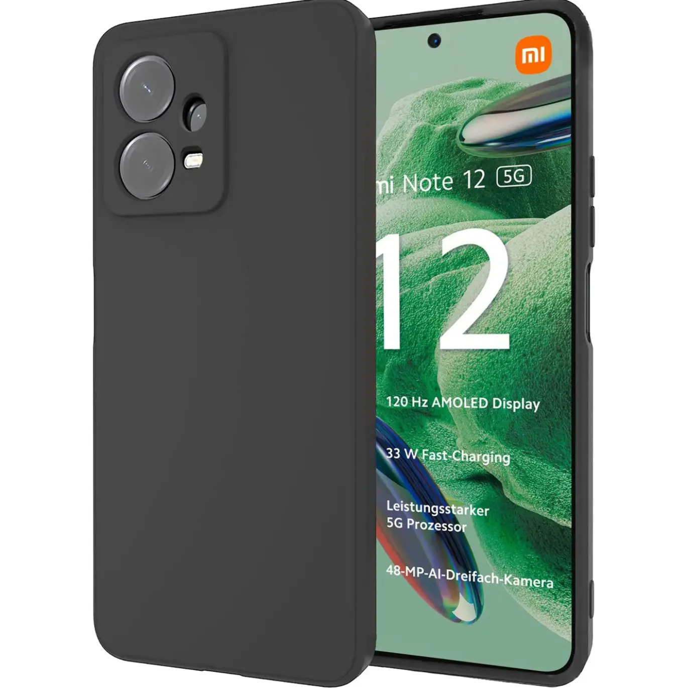 Xiaomi Redmi Note 12 5G - Slim Silikon Backcover Schwarz