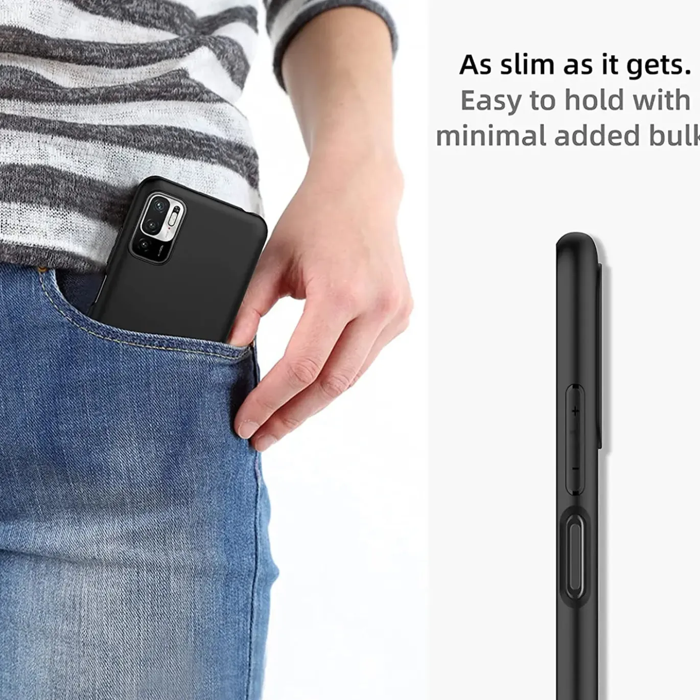 Xiaomi Redmi Note 10 5G - Slim Silikon Backcover Schwarz