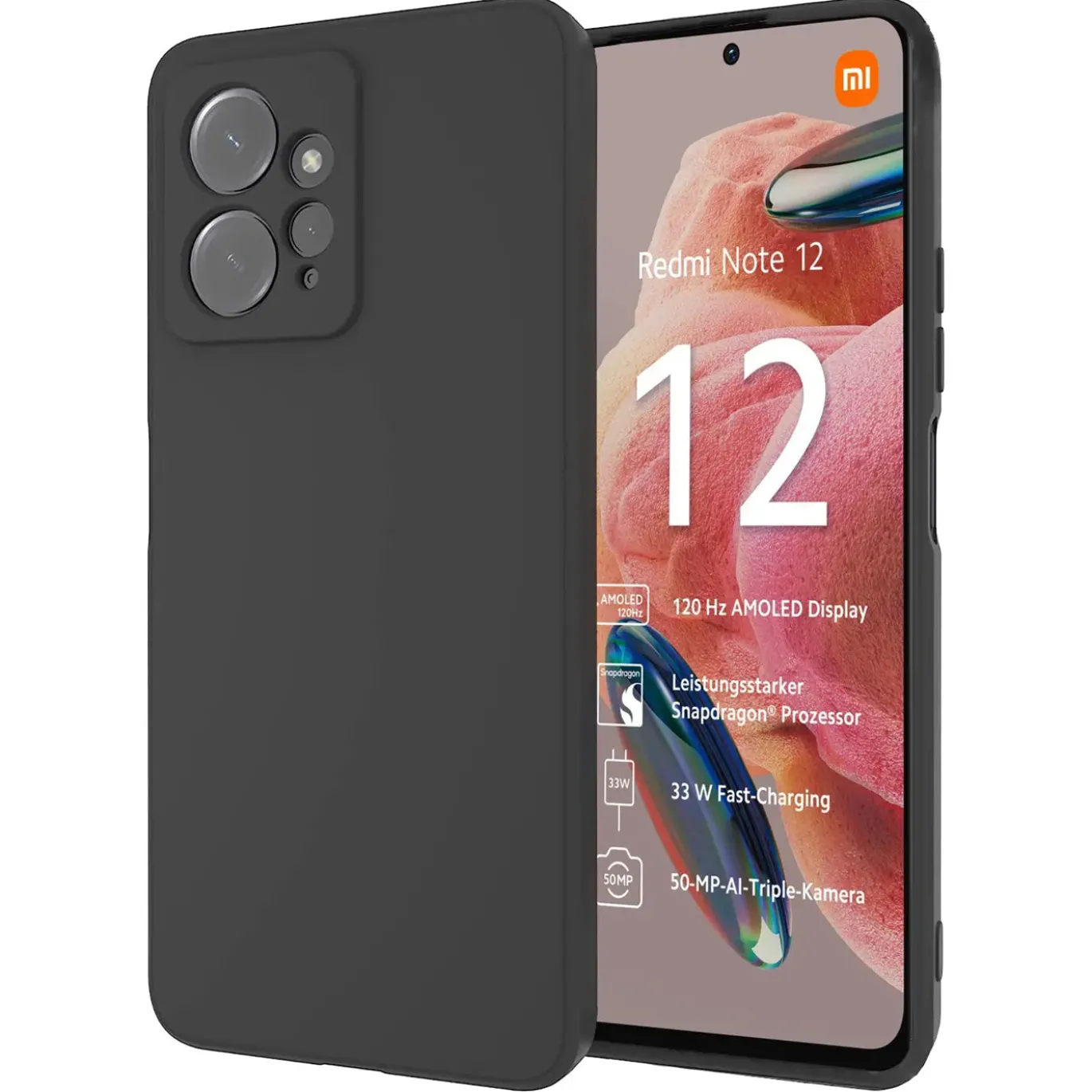 Xiaomi Redmi Note 12 4G - Slim Silikon Backcover Schwarz