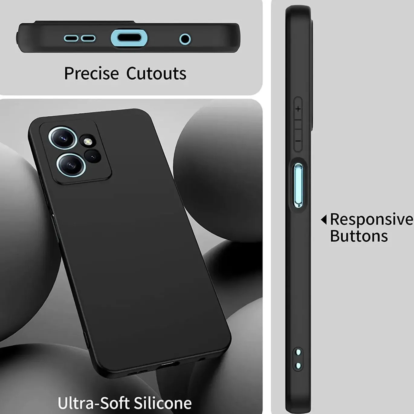 Xiaomi Redmi Note 12 4G - Slim Silikon Backcover Schwarz
