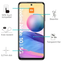 Xiaomi Redmi Note 10 5G - 2x 9H Panzer Glasfolie, Displayfolie