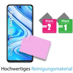 Xiaomi Redmi Note 9 Pro - 9H Displayschutzfolie 2x Display & Kamera