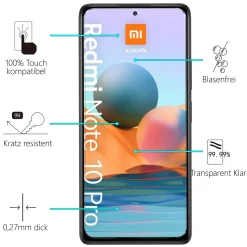 Xiaomi Redmi Note 10 Pro - 9H Displayschutzfolie 2x Display & Kamera