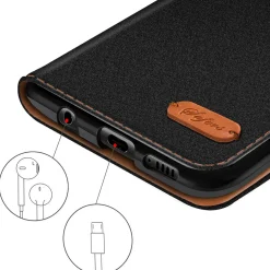 Xiaomi Redmi Note 8 Pro - Jeanslook Klapphülle mit Kartenfach