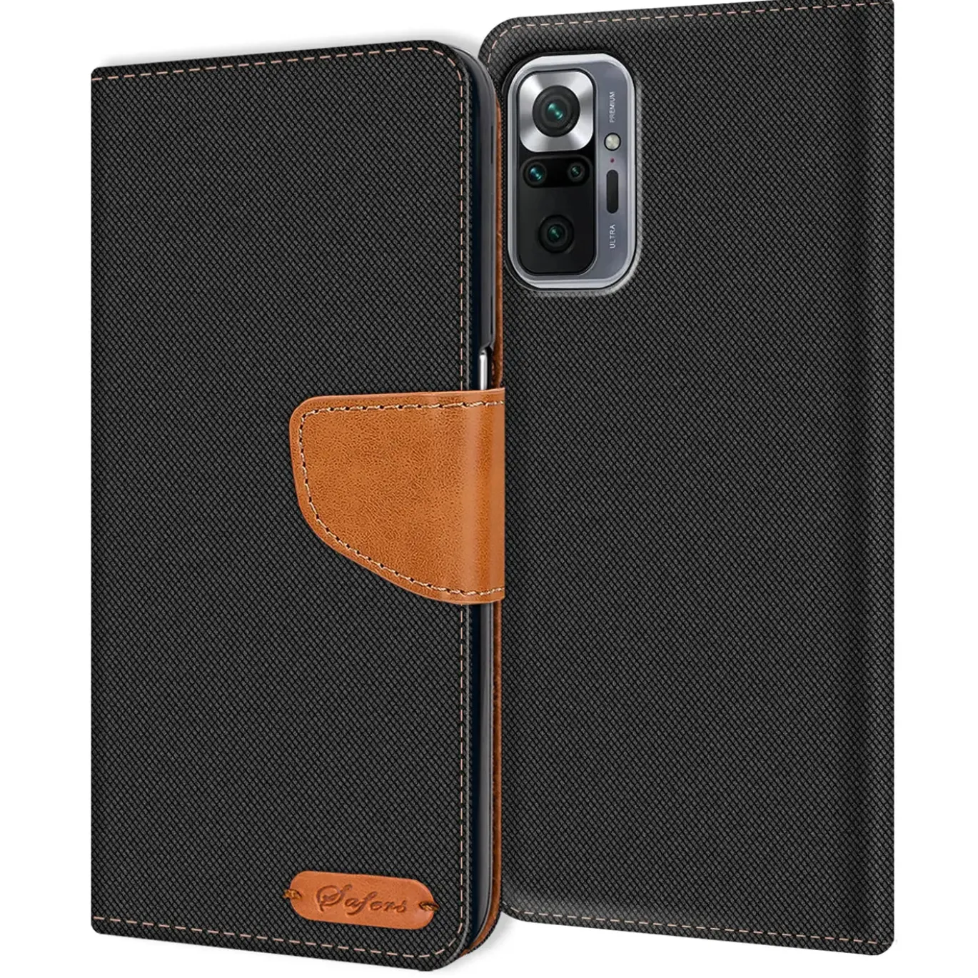 Xiaomi Redmi Note 10 Pro - Jeanslook Klapphülle mit Kartenfach