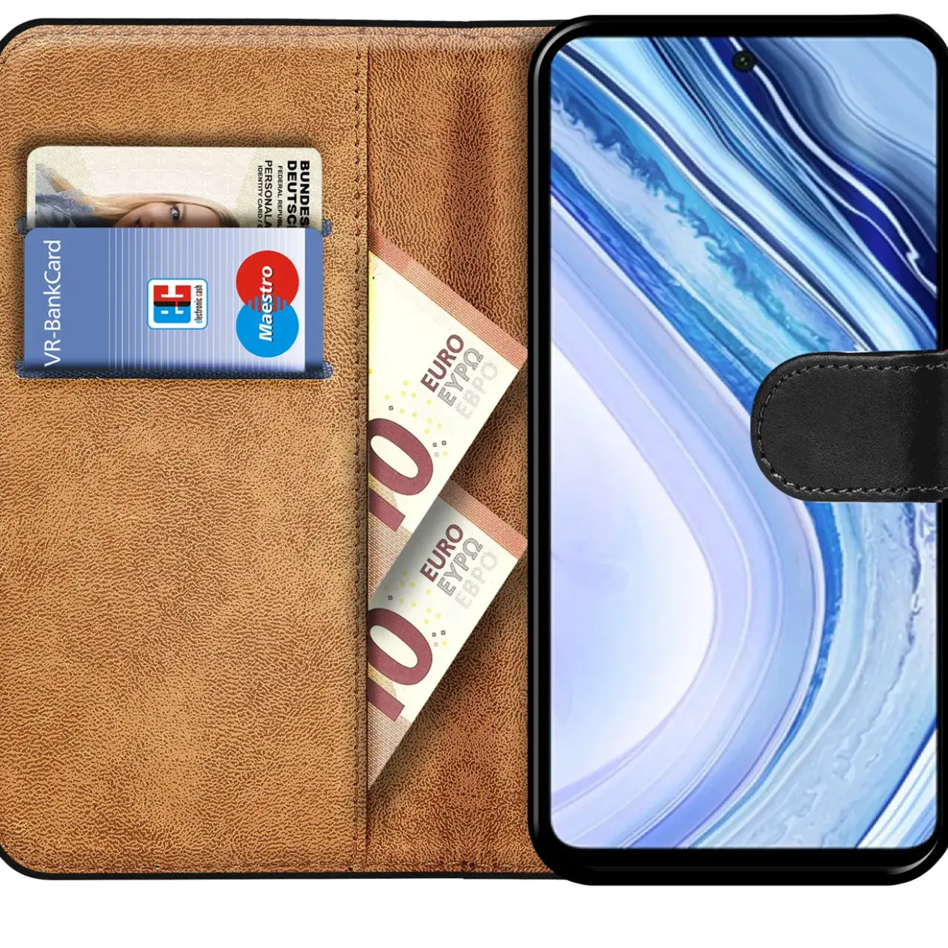 Xiaomi Redmi Note 9 Pro / 9S - Klapphülle mit Kartenfächern