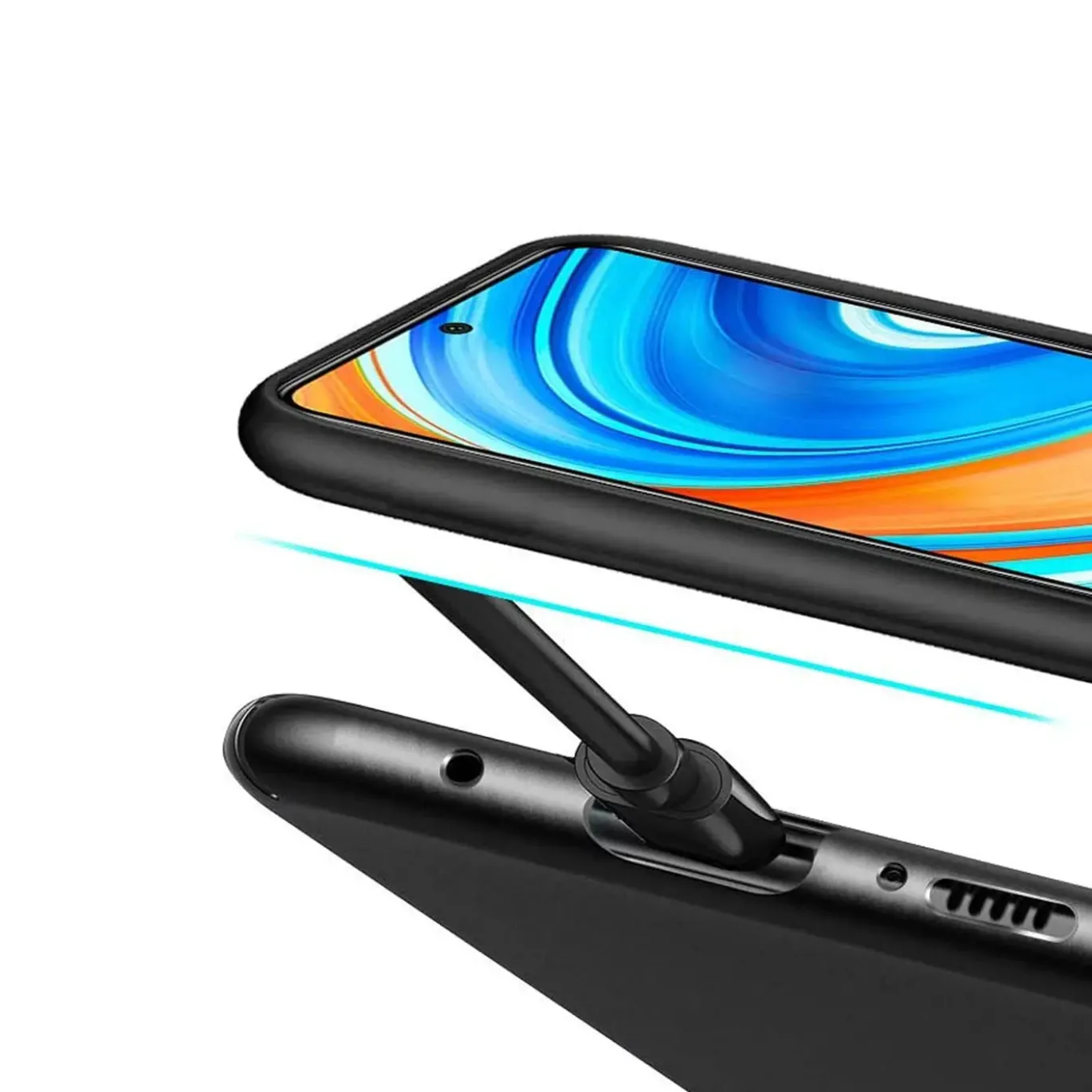 Xiaomi Redmi Note 9 Pro / 9S - Slim Silikon Backcover Schwarz