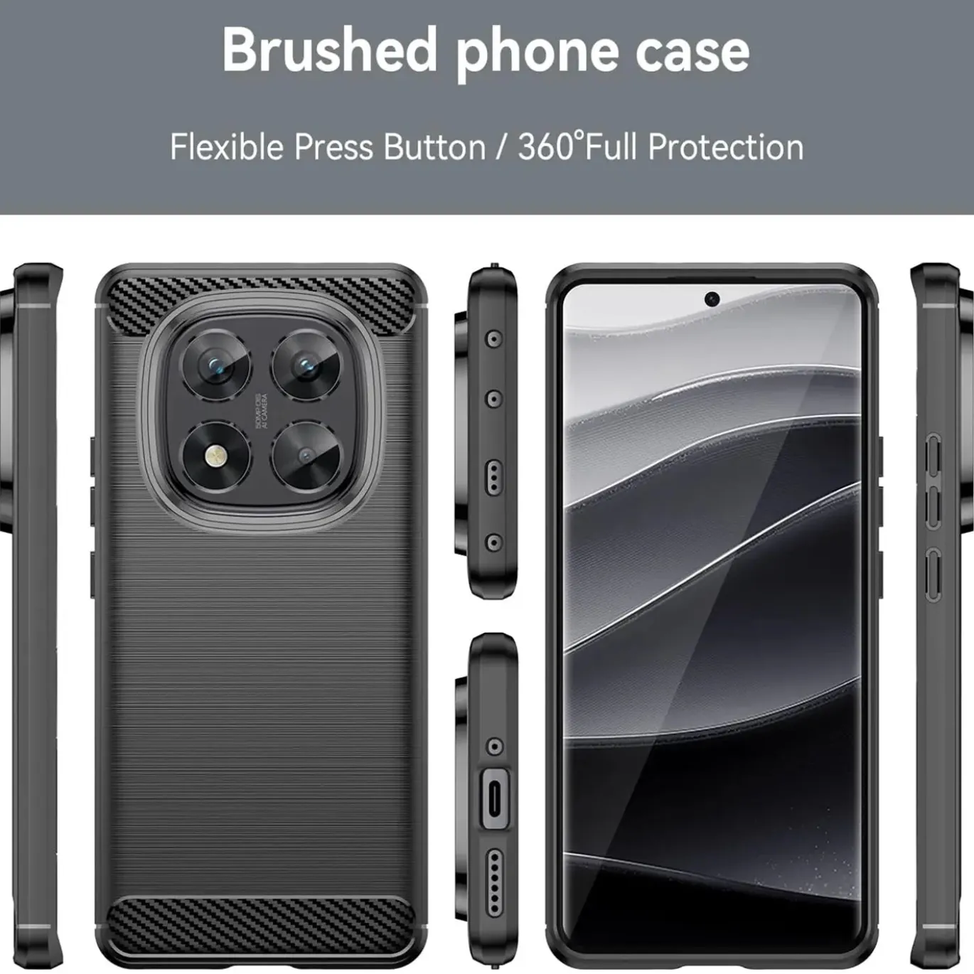 Xiaomi Redmi Note 14 Pro 5G - Carbon Case Hülle, stoßfest