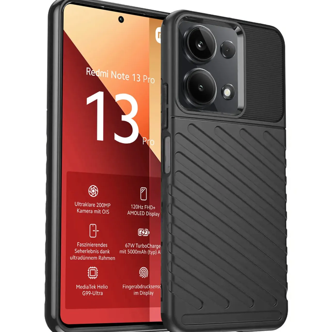 Xiaomi Redmi Note 13 Pro 4G - Elegante Hülle stoßfest & stylisch