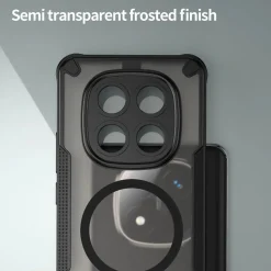 Xiaomi Redmi Note 14 Pro 5G - Stoßfestes MagSafe Case in Schwarz mit halbtransparenter Rückseite