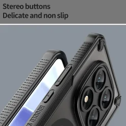 Xiaomi Redmi Note 14 Pro 5G - Stoßfestes MagSafe Case in Schwarz mit halbtransparenter Rückseite