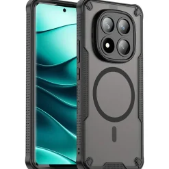 Xiaomi Redmi Note 14 Pro 5G - Stoßfestes MagSafe Case in Schwarz mit halbtransparenter Rückseite