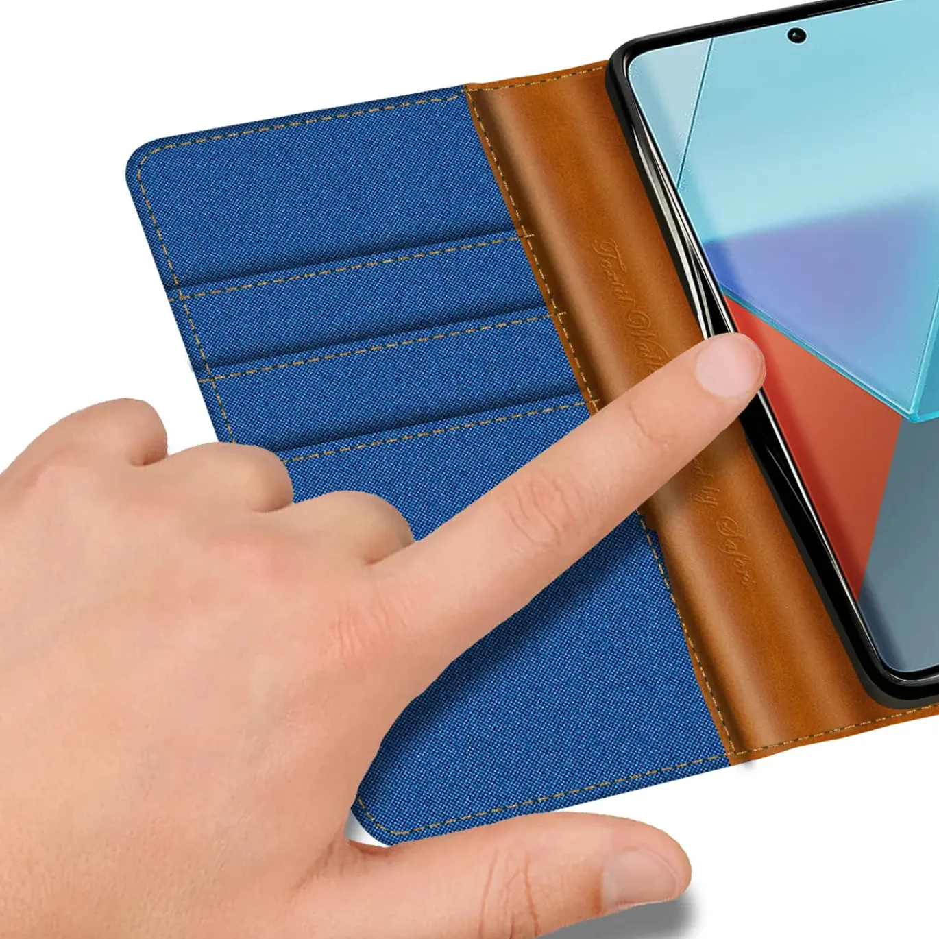 Xiaomi Redmi Note 13 Pro+ 5G - Jeanslook Klapphülle mit Kartenfach