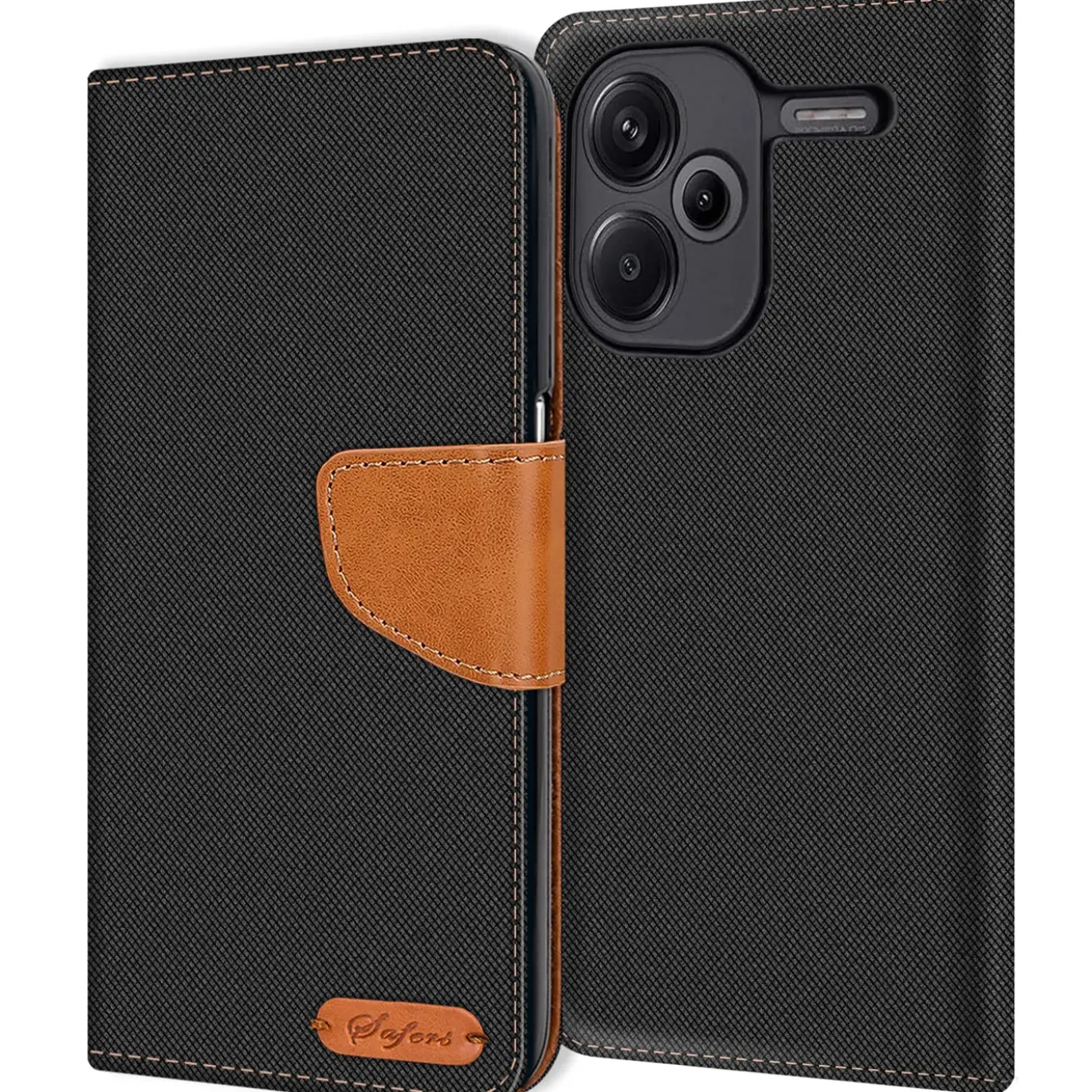 Xiaomi Redmi Note 13 Pro+ 5G - Jeanslook Klapphülle mit Kartenfach