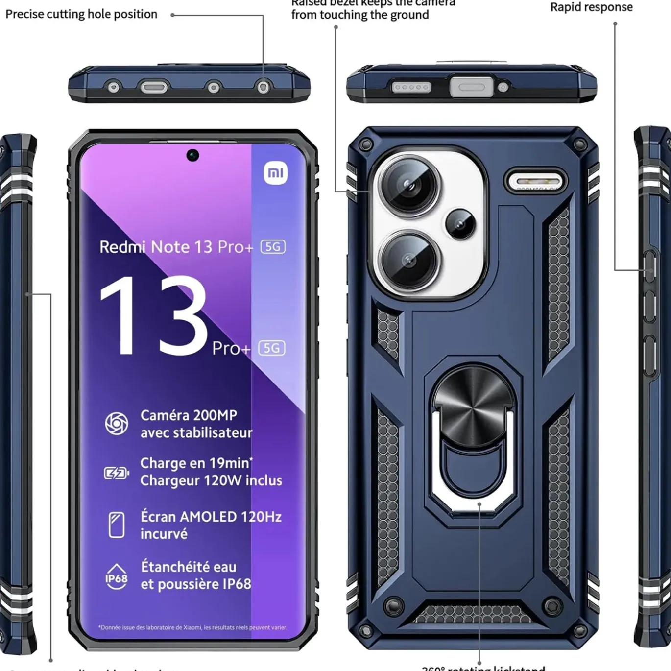 Xiaomi Redmi Note 13 Pro+ 5G - Outdoor Hardcase mit Ringhalter