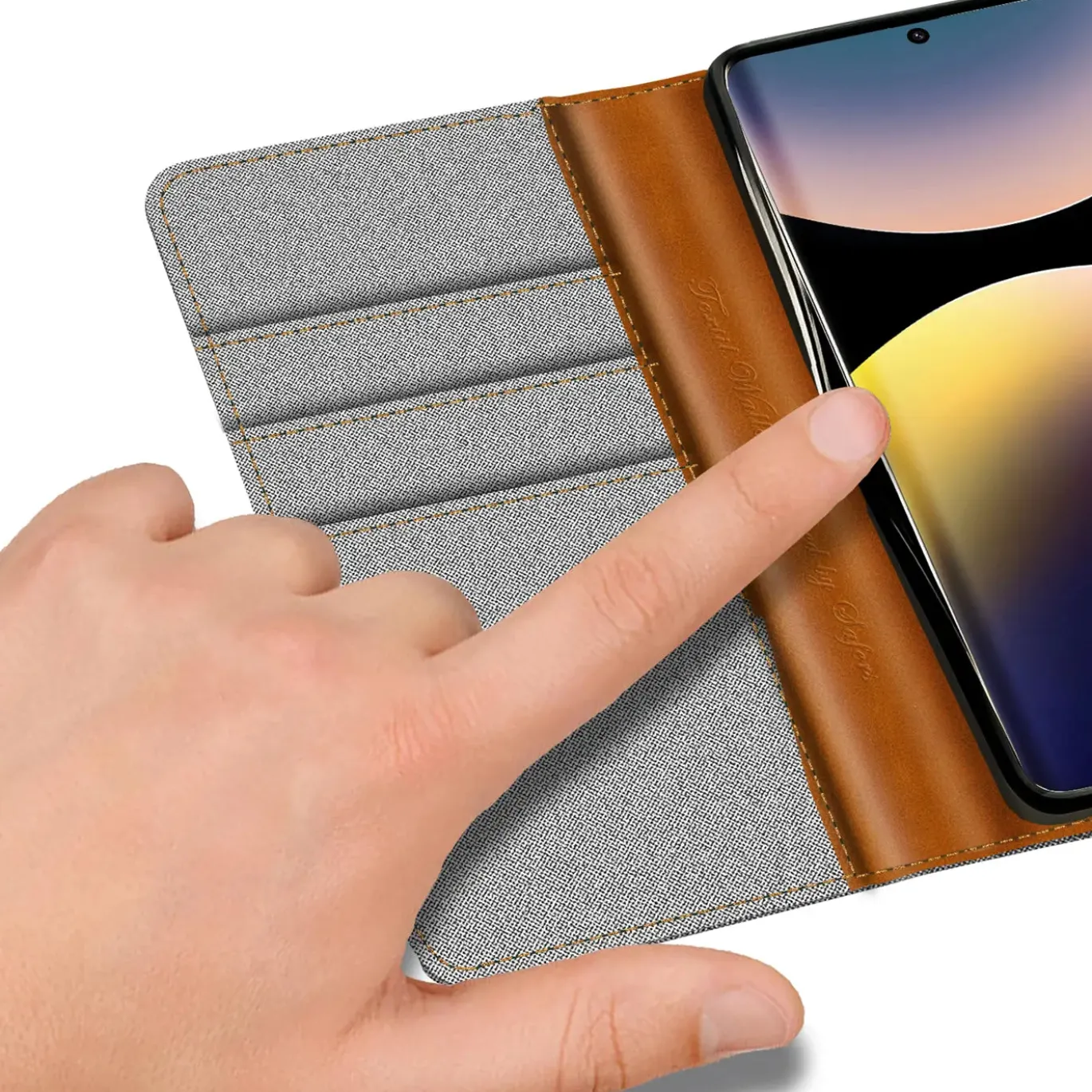 Xiaomi Redmi Note 14 Pro+ 5G - Jeanslook Klapphülle mit Kartenfach