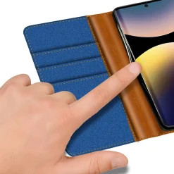 Xiaomi Redmi Note 14 Pro+ 5G - Jeanslook Klapphülle mit Kartenfach