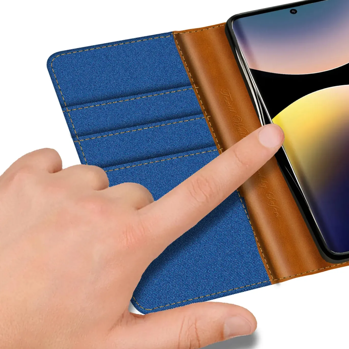 Xiaomi Redmi Note 14 Pro+ 5G - Jeanslook Klapphülle mit Kartenfach