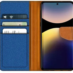 Xiaomi Redmi Note 14 Pro 4G - Jeanslook Klapphülle mit Kartenfach