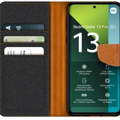 Xiaomi Redmi Note 13 Pro 5G - Jeanslook Klapphülle mit Kartenfach