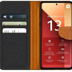 Xiaomi Redmi Note 13 Pro 4G - Jeanslook Klapphülle mit Kartenfach