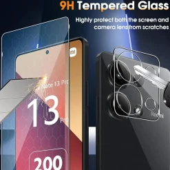 Xiaomi Redmi Note 13 Pro 4G - 9H Displayschutzfolie 2x Display & Kamera